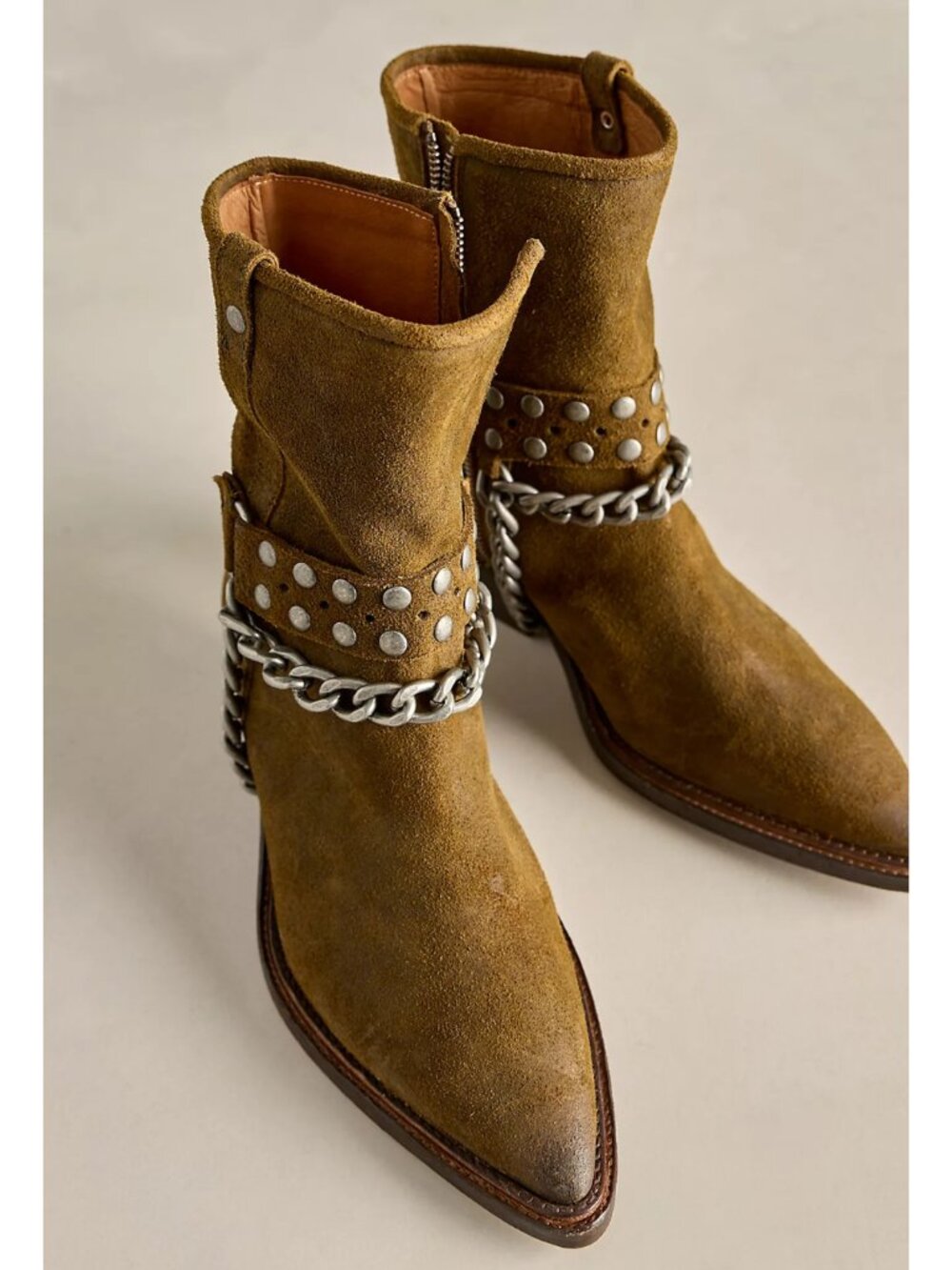 We The Free Aiden Chain Boots in Uniform Suede NEW